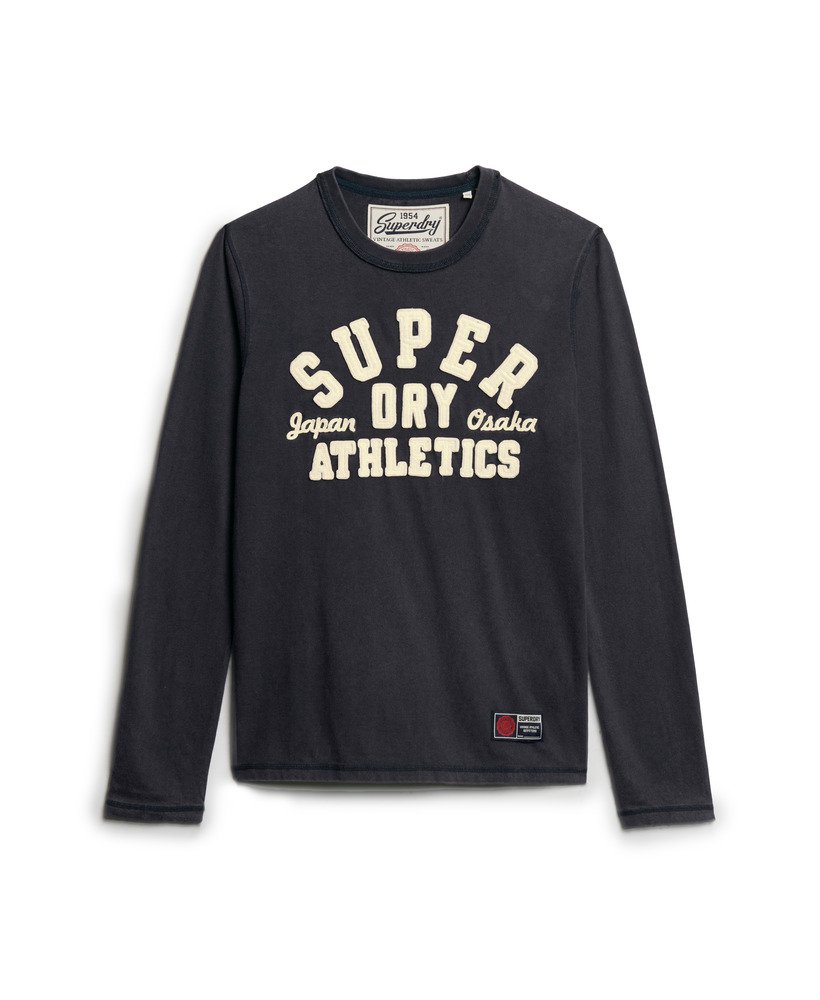 vintage sportieve top met lange mouwen in eclipse navy