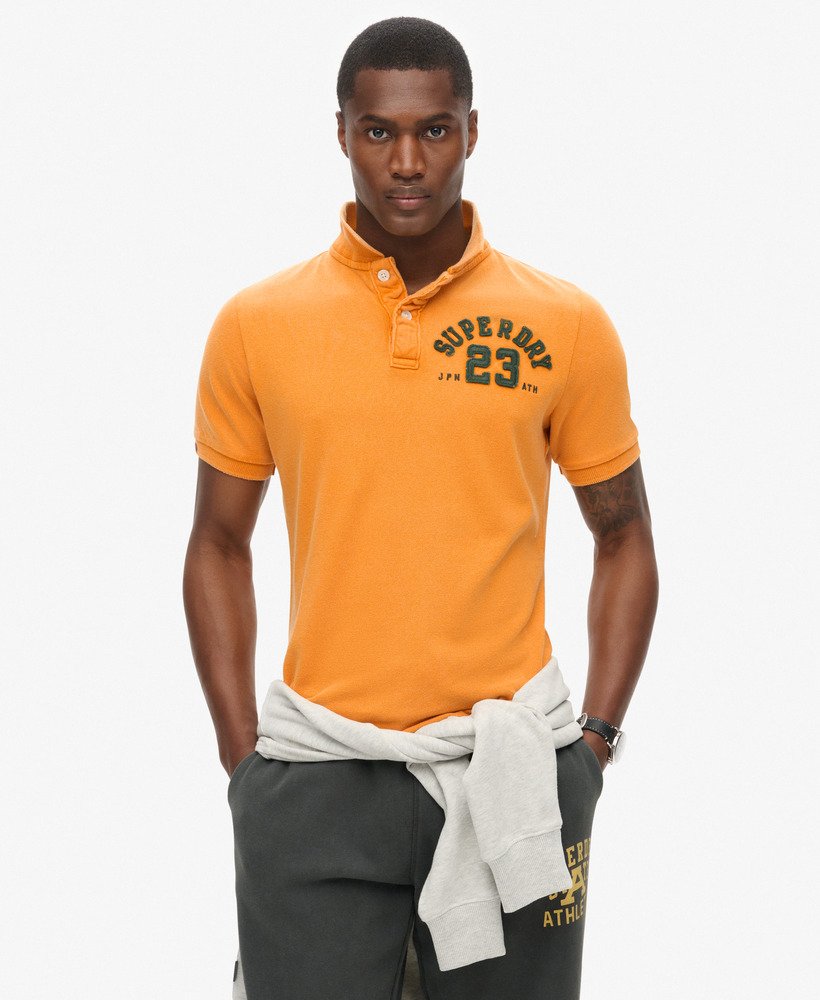 vintage sportief poloshirt in track gold