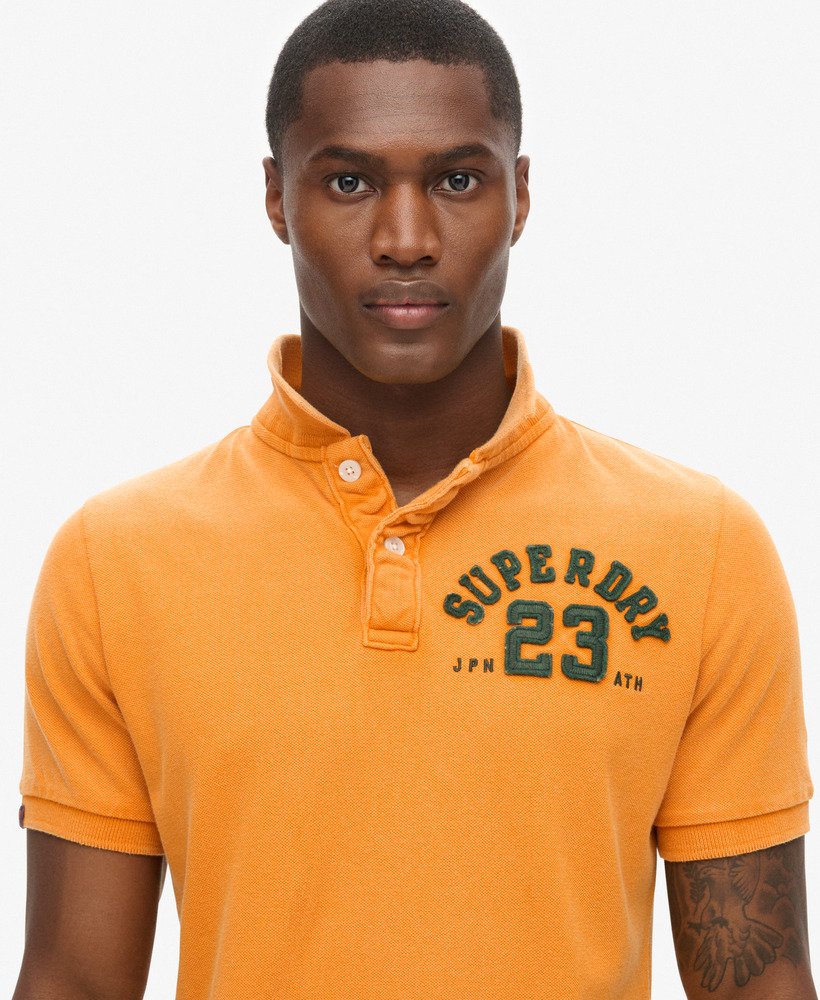 vintage sportief poloshirt in track gold