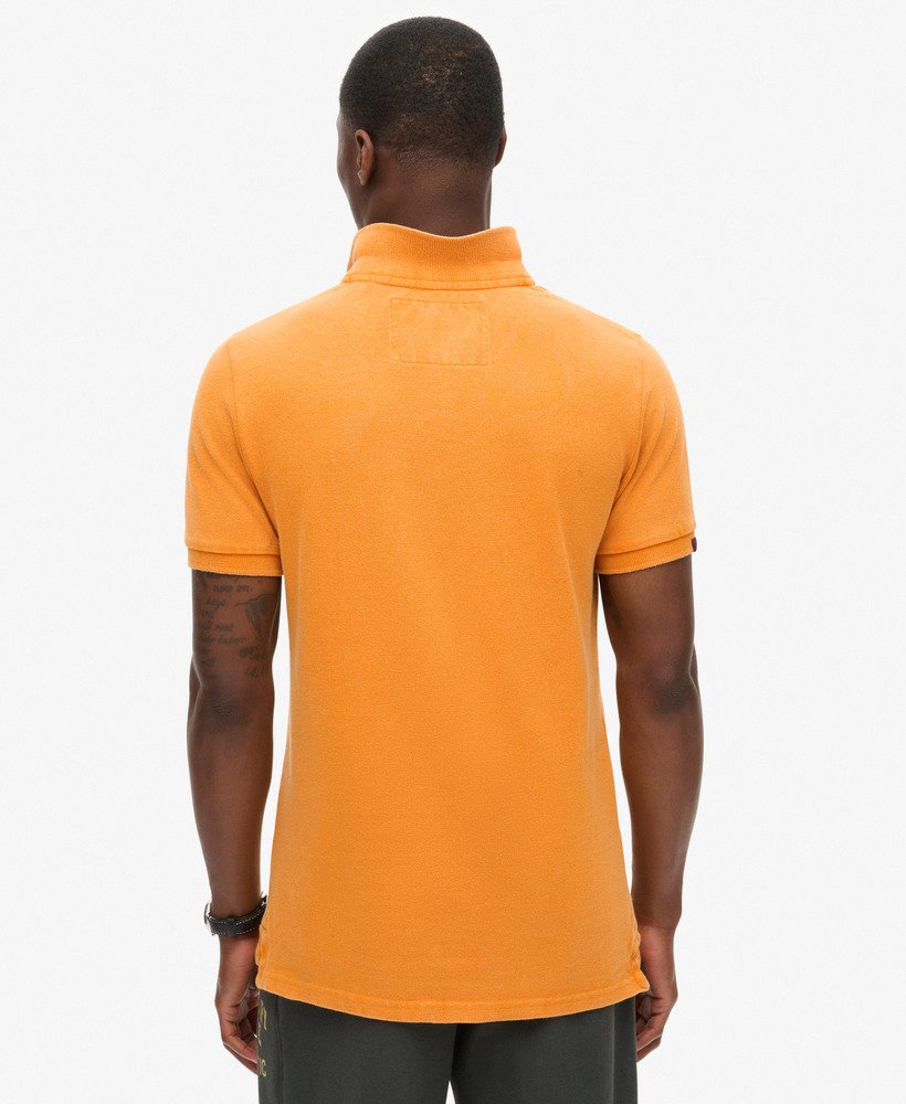vintage sportief poloshirt in track gold
