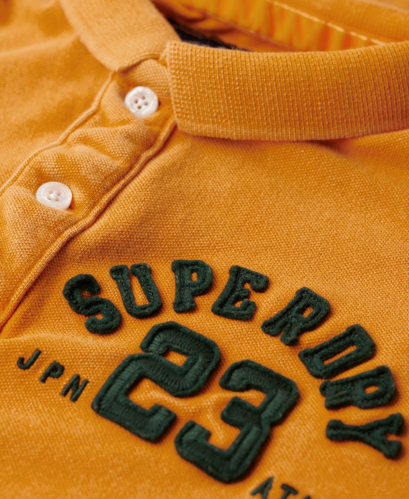 vintage sportief poloshirt in track gold