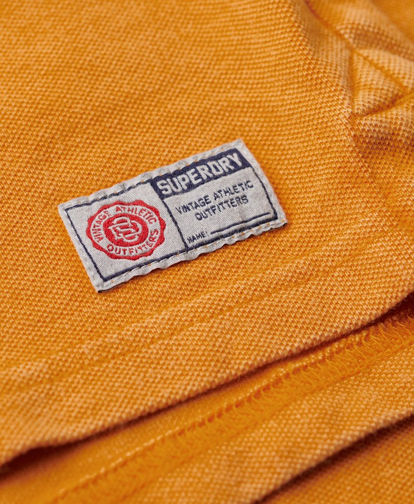 vintage sportief poloshirt in track gold