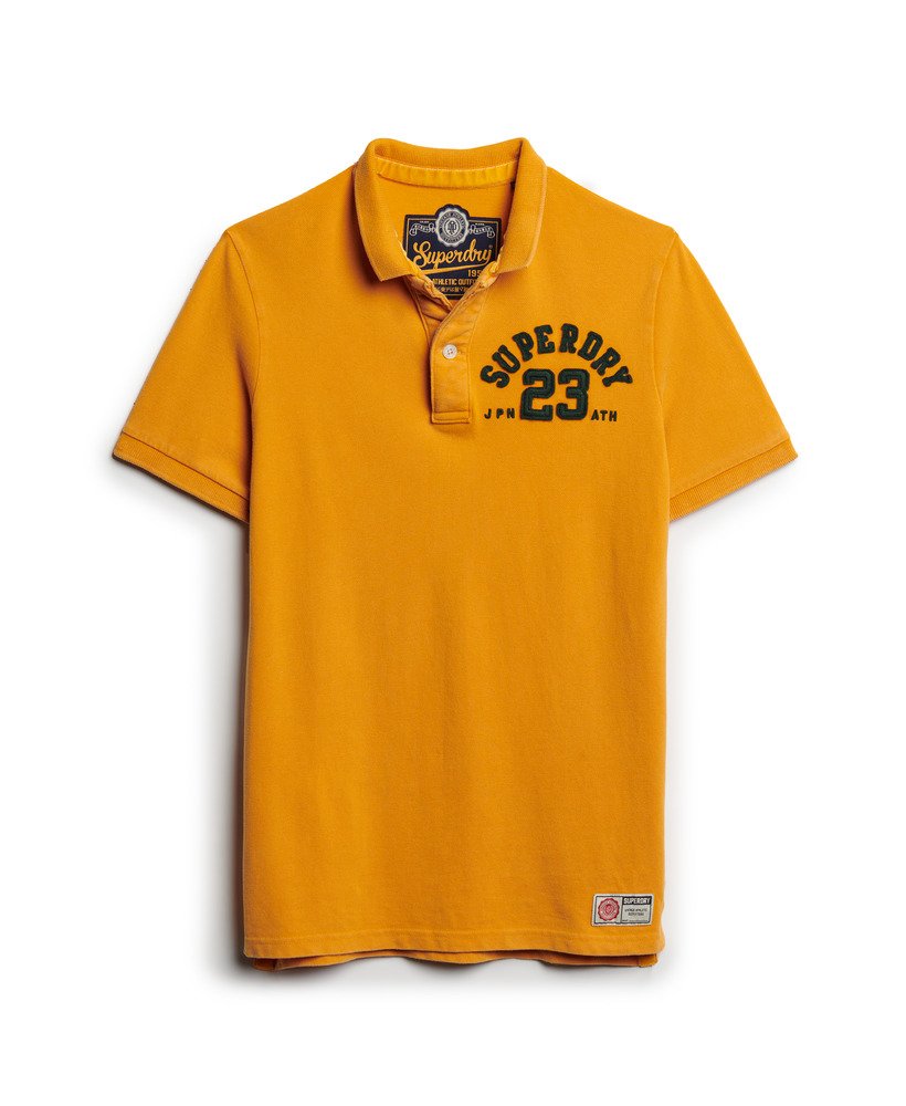 vintage sportief poloshirt in track gold