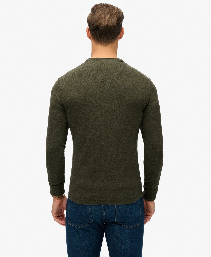 vintage sportieve top met lange mouwen in de kleur grandad in de kleur campus green grit.