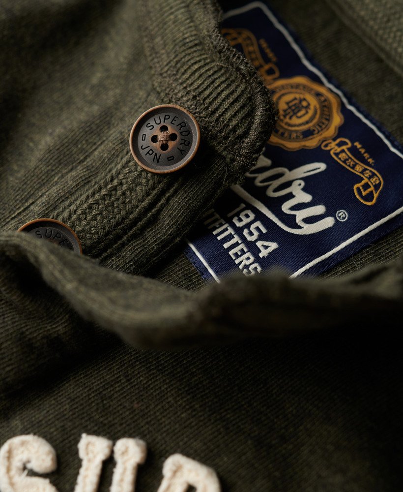 vintage sportieve top met lange mouwen in de kleur grandad in de kleur campus green grit.