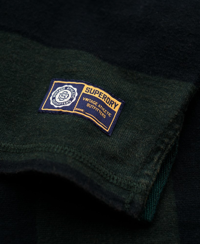 atletisch rugbyshirt in donkergroengewassen zwart