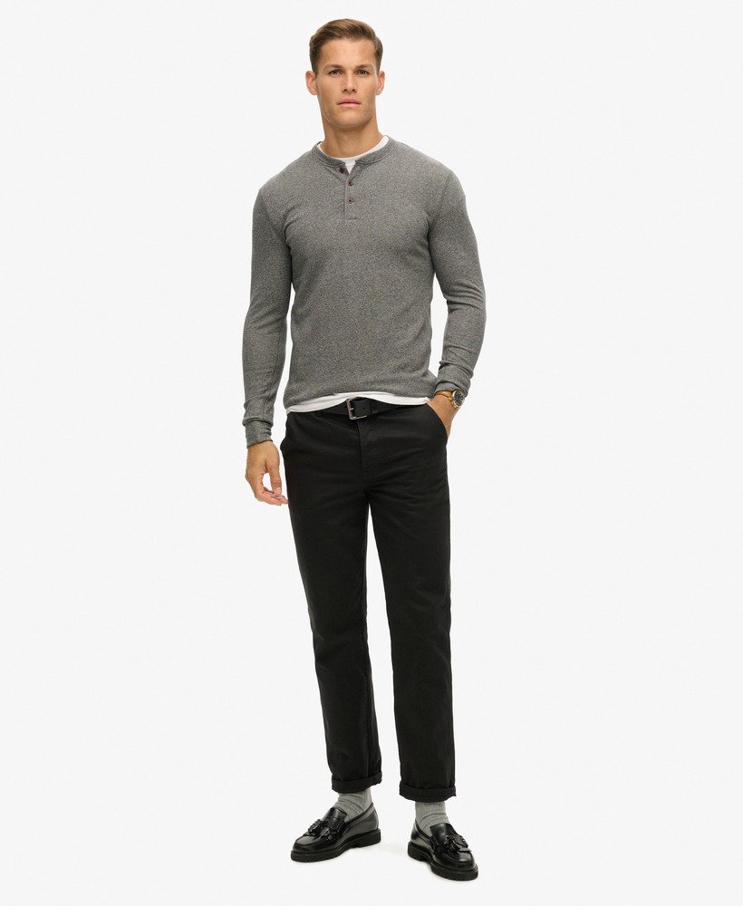 the merchant store - grandad top in heritage dark grey grindle