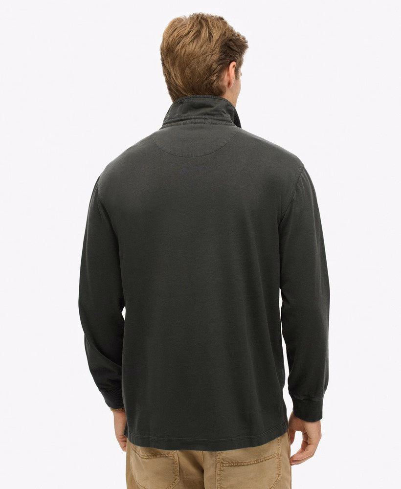 Rugbyshirt met lange mouwen en contrasterende stiksels