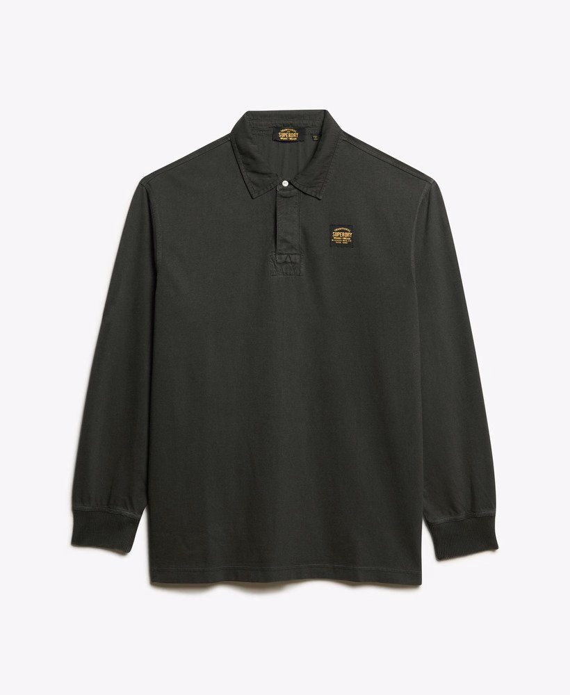 Rugbyshirt met lange mouwen en contrasterende stiksels