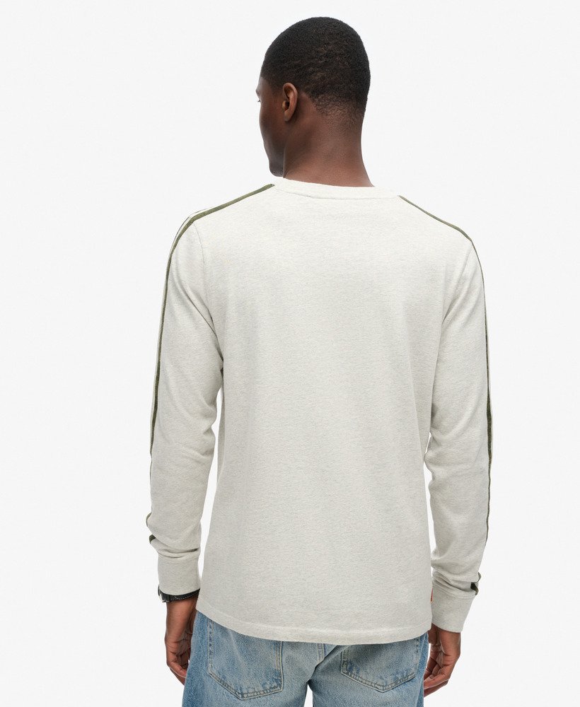 essential logo retro top met lange mouwen in lightning grey grindle