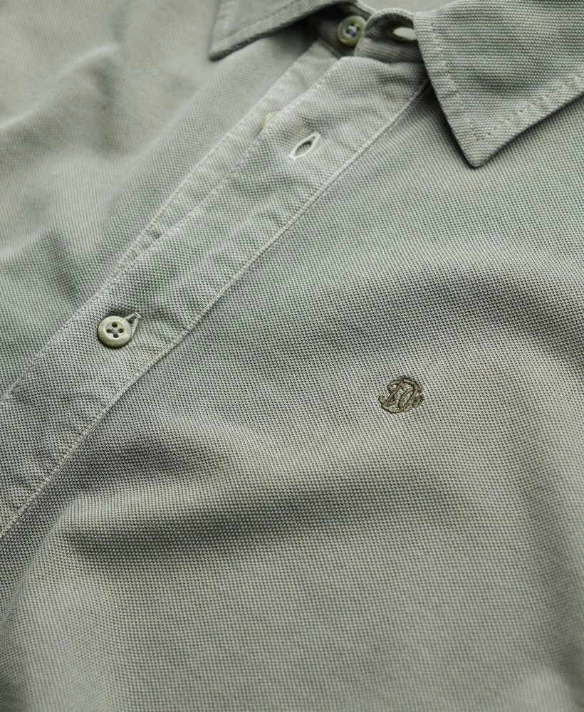 Vintage Destroy Piqué shirt met lange mouwen