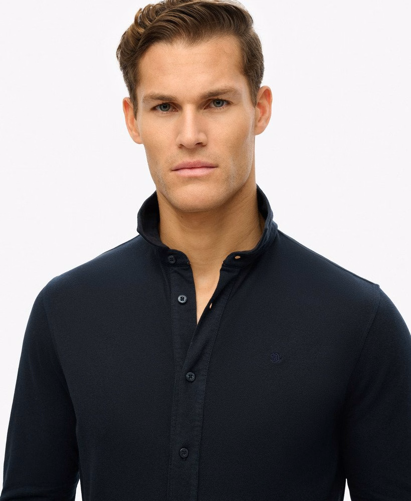 Vintage Destroy Piqué shirt met lange mouwen