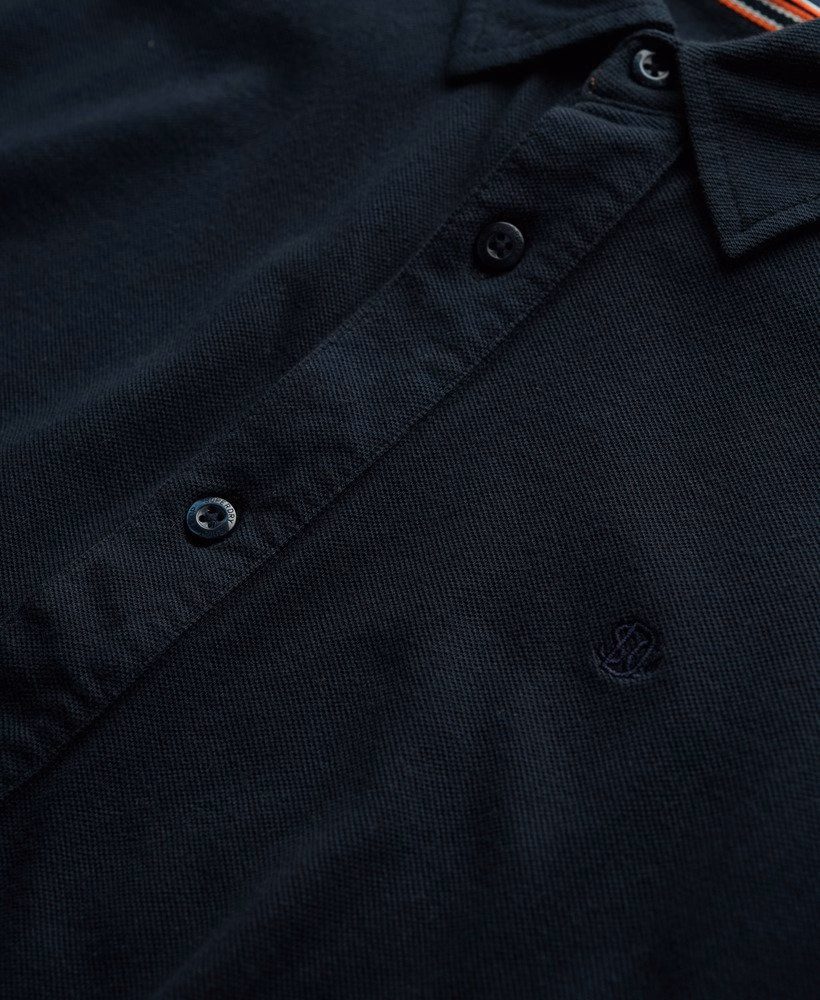Vintage Destroy Piqué shirt met lange mouwen