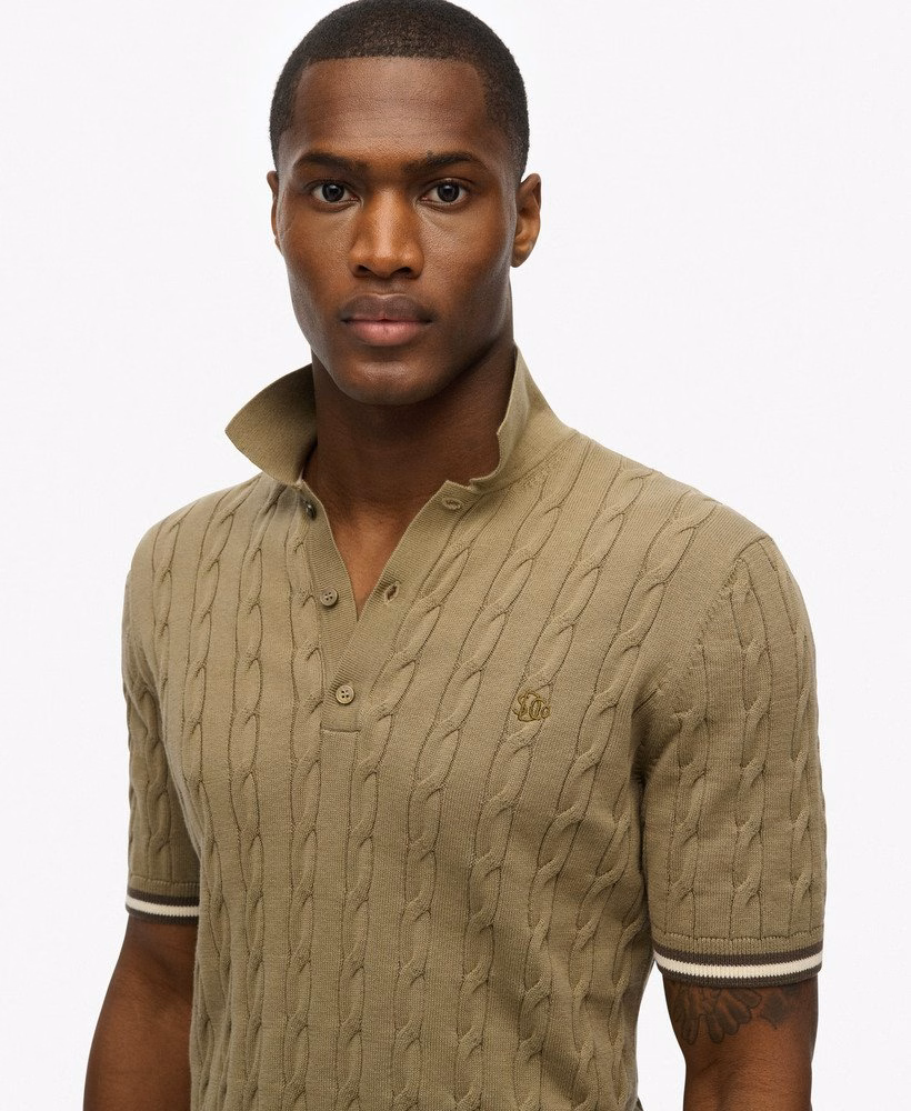 Polo shirt met korte mouwen en gebreide textuur