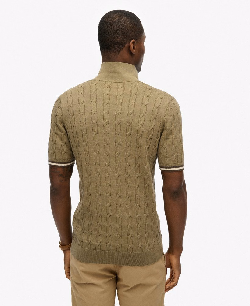 Polo shirt met korte mouwen en gebreide textuur