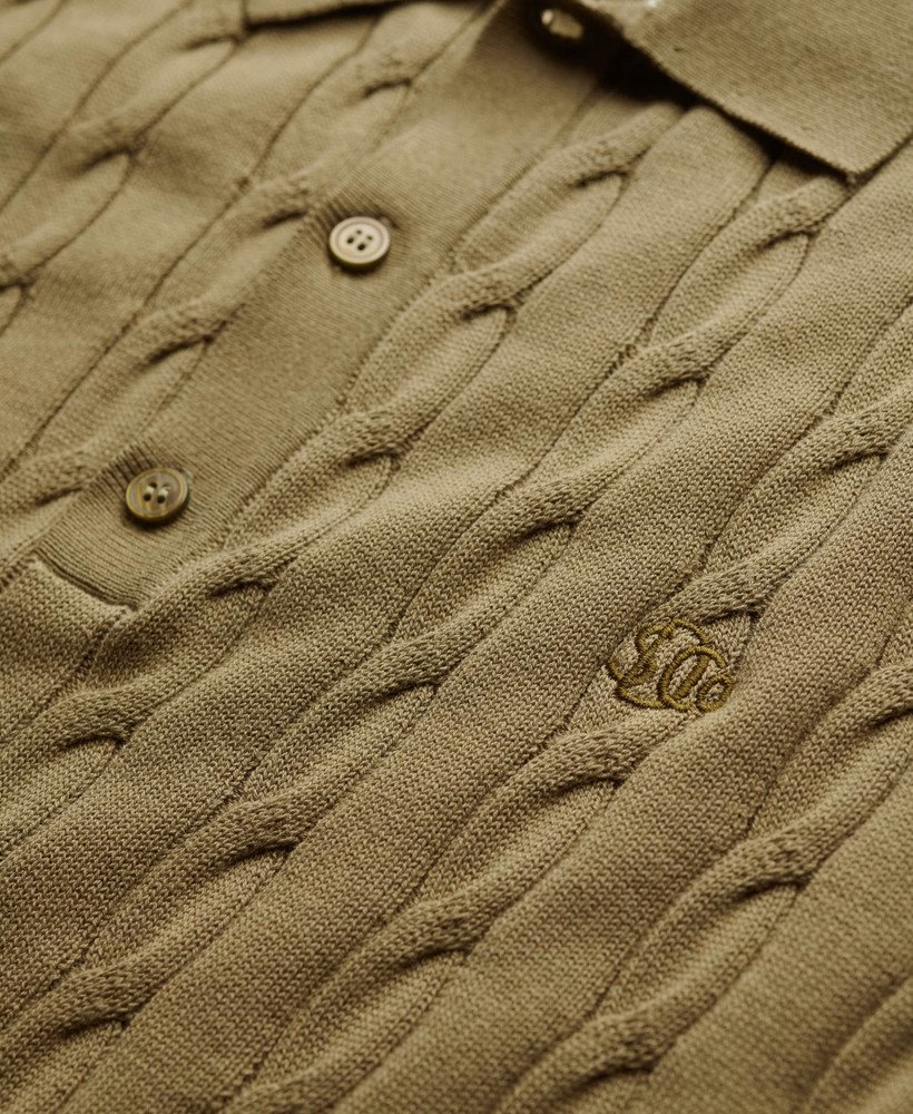 Polo shirt met korte mouwen en gebreide textuur
