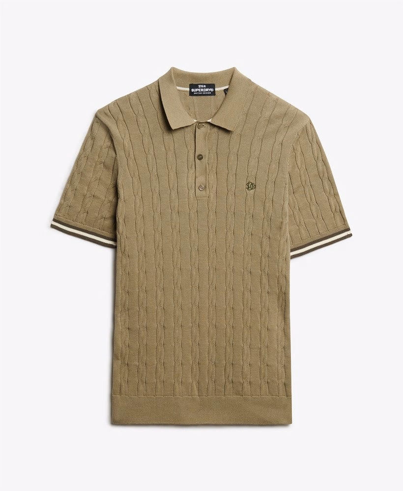 Polo shirt met korte mouwen en gebreide textuur