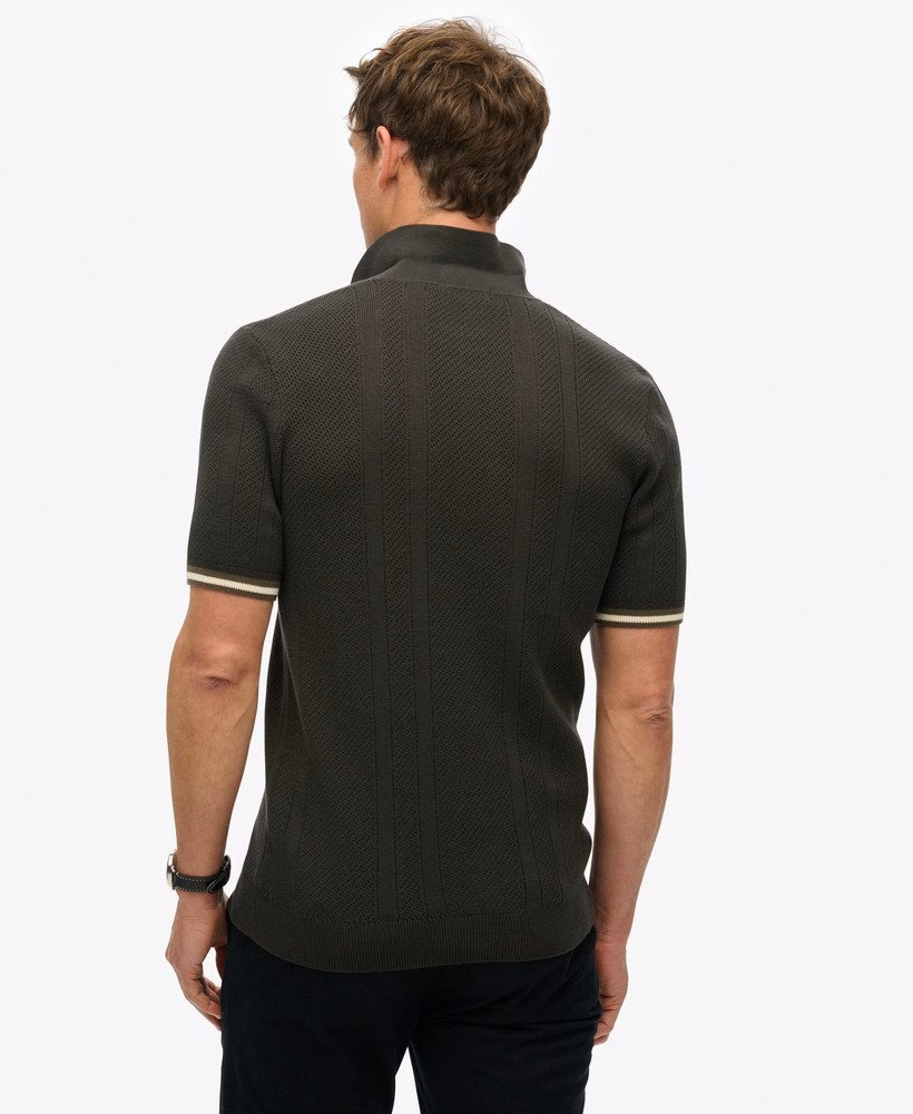 Polo shirt met korte mouwen en gebreide textuur