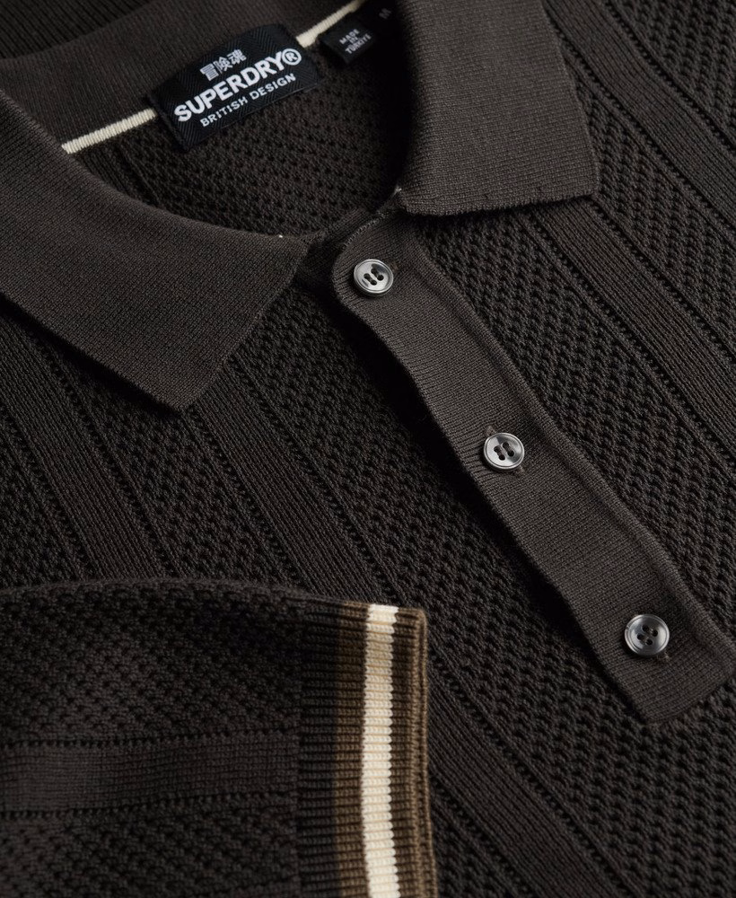 Polo shirt met korte mouwen en gebreide textuur