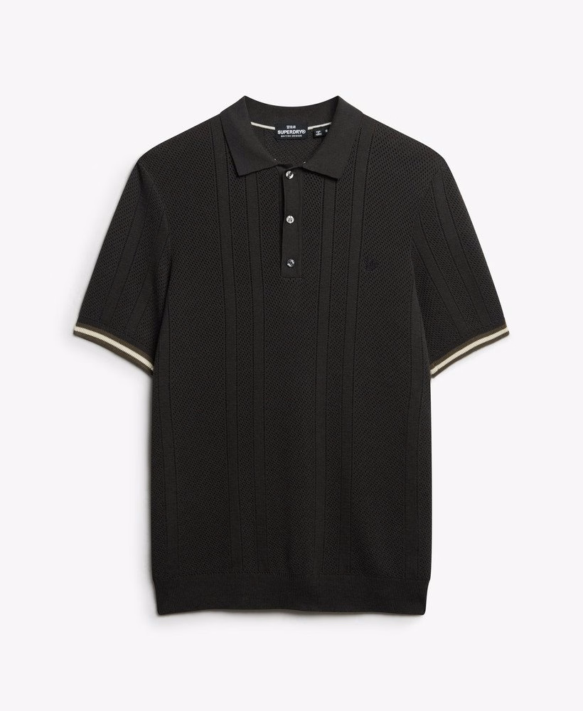 Polo shirt met korte mouwen en gebreide textuur