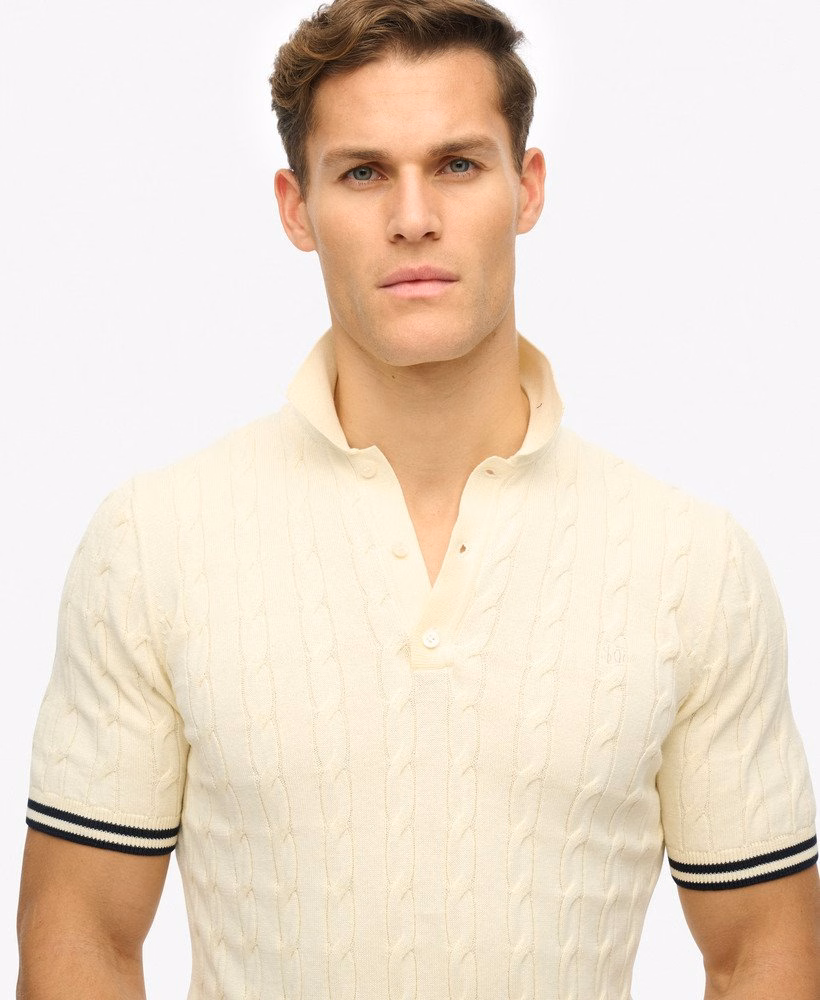 Polo shirt met korte mouwen en gebreide textuur