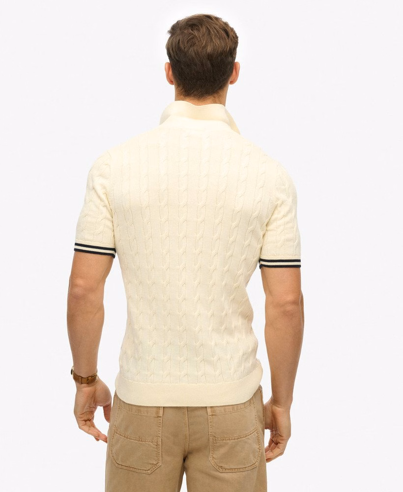 Polo shirt met korte mouwen en gebreide textuur
