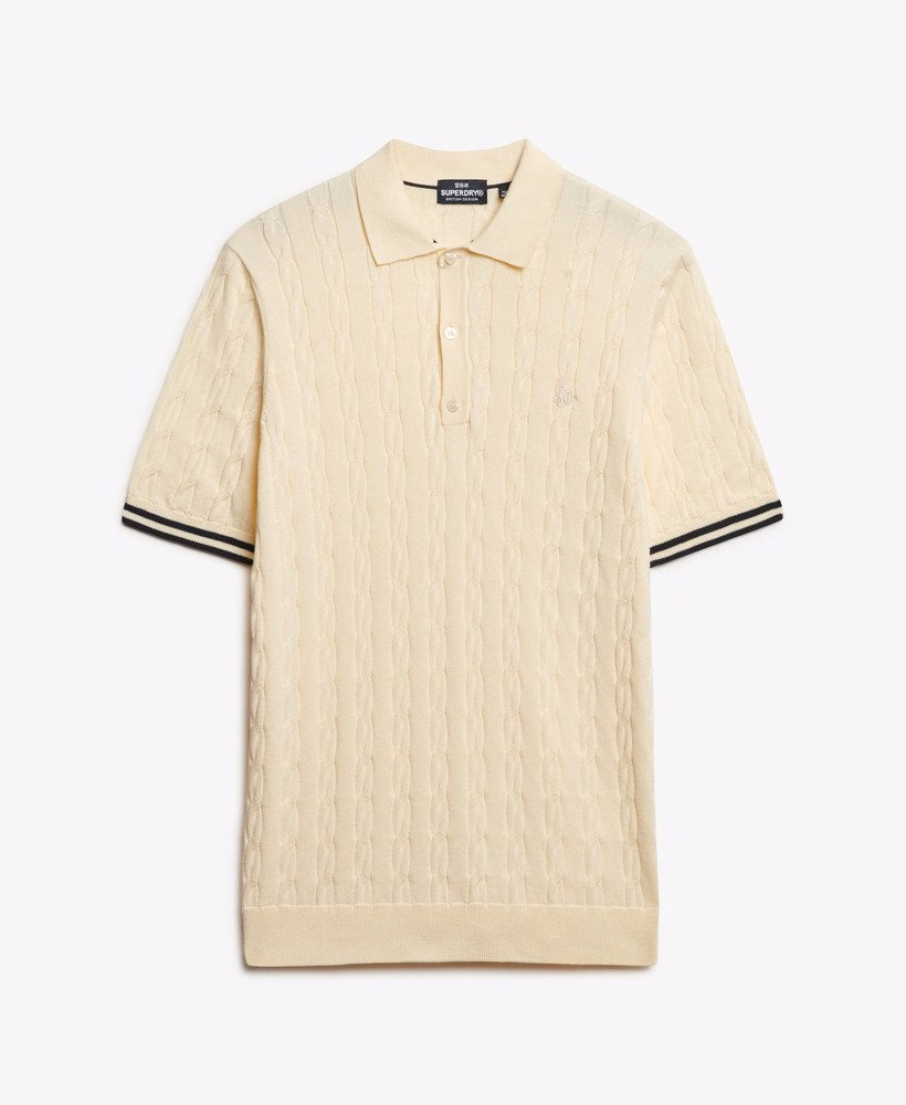 Polo shirt met korte mouwen en gebreide textuur