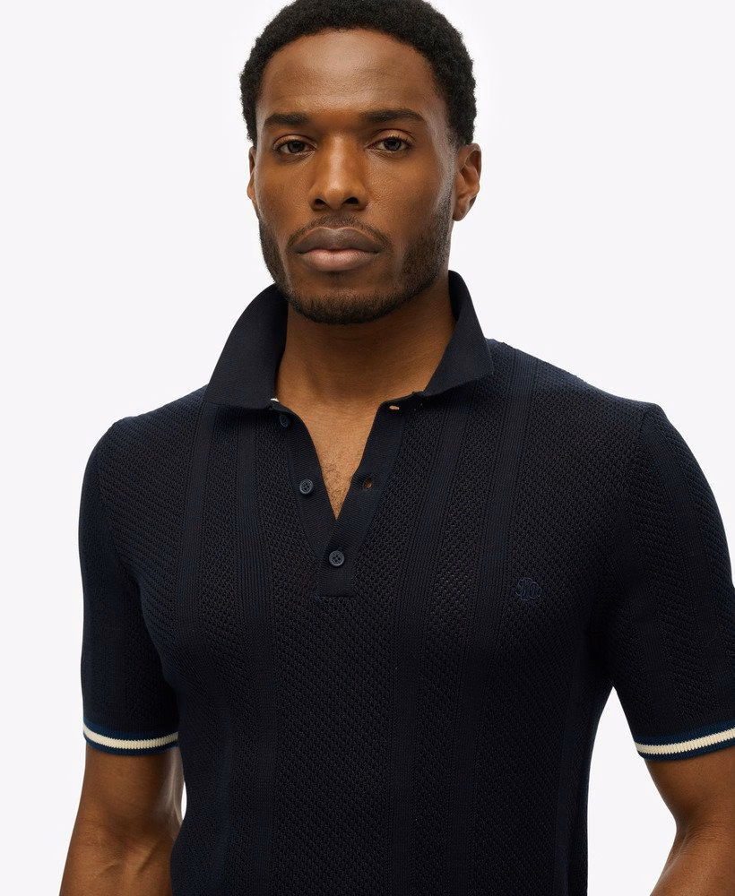 Polo shirt met korte mouwen en gebreide textuur