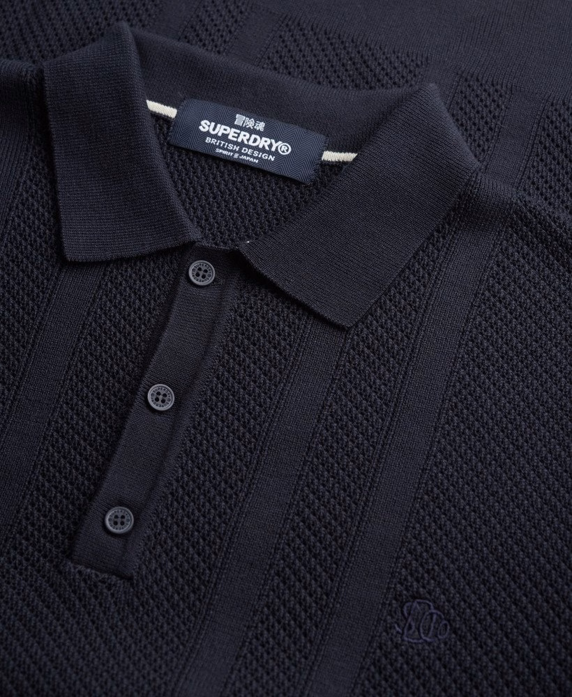 Polo shirt met korte mouwen en gebreide textuur