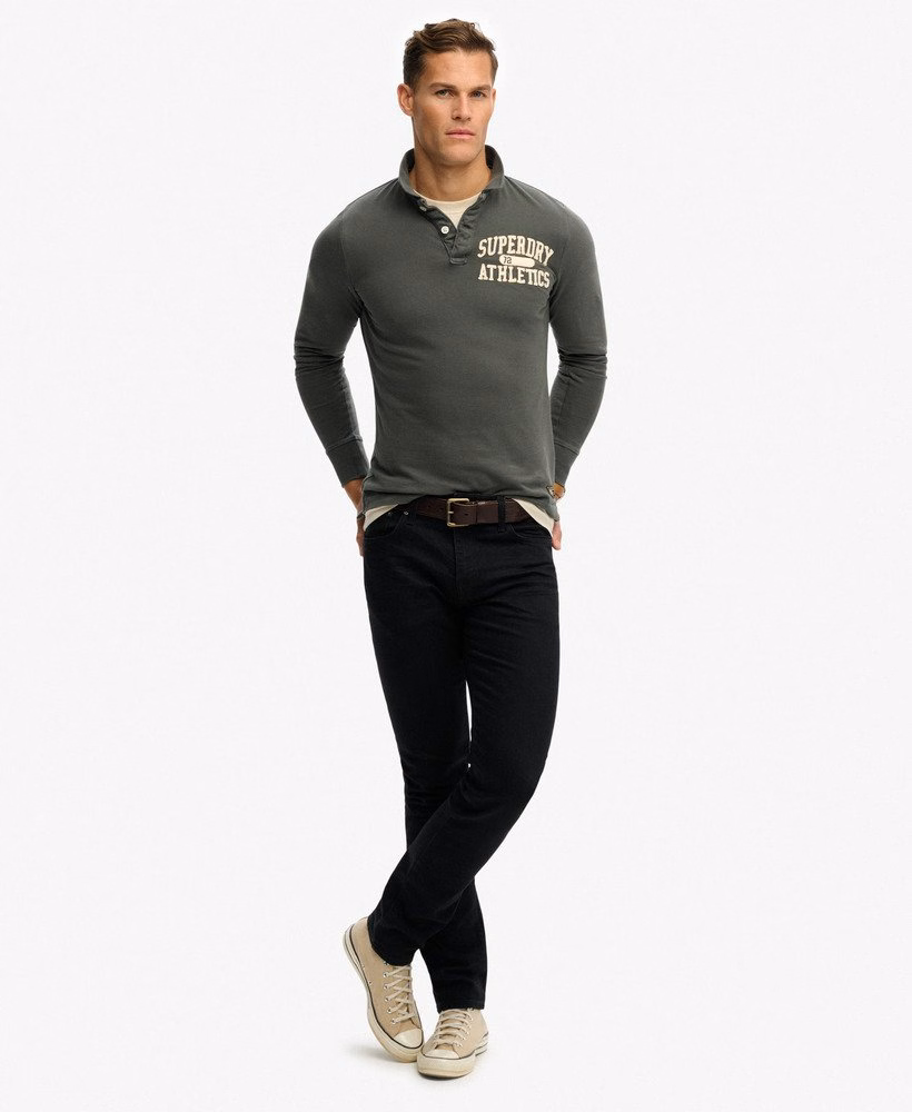 Vintage sportieve polo met lange mouwen