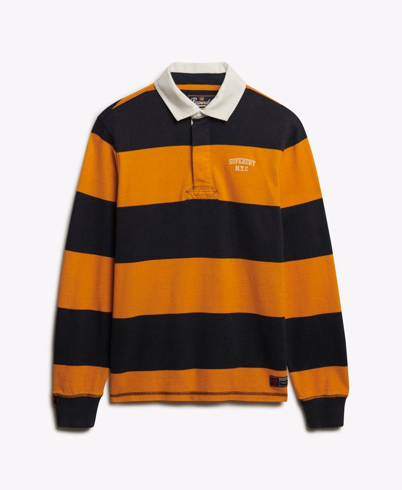 Vintage sportief gestreept rugbytopje