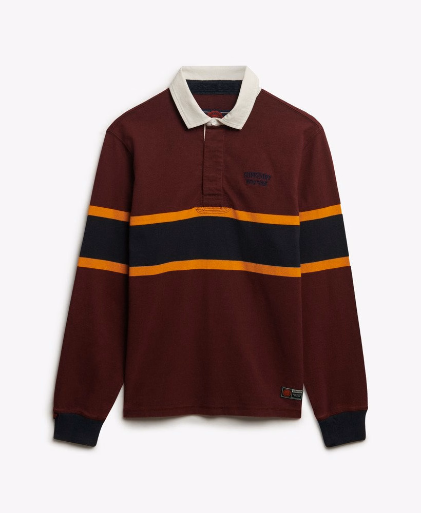 Vintage sportief gestreept rugbytopje
