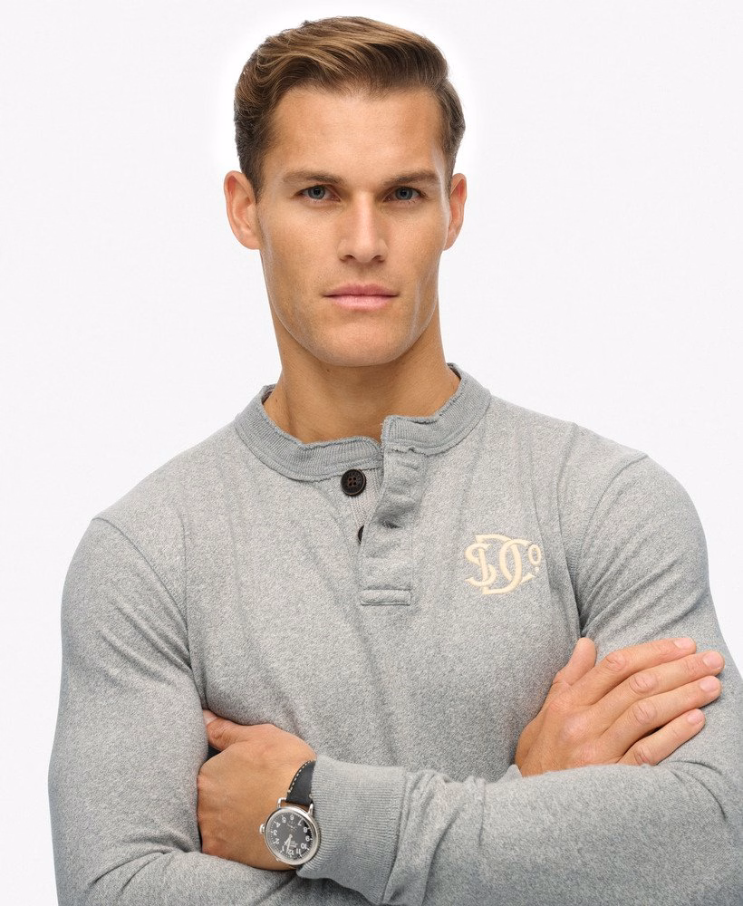 Vintage sportieve Henley-top