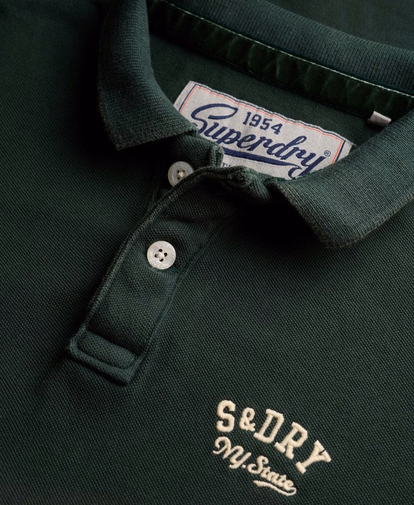 Vintage sportief poloshirt met borduurwerk