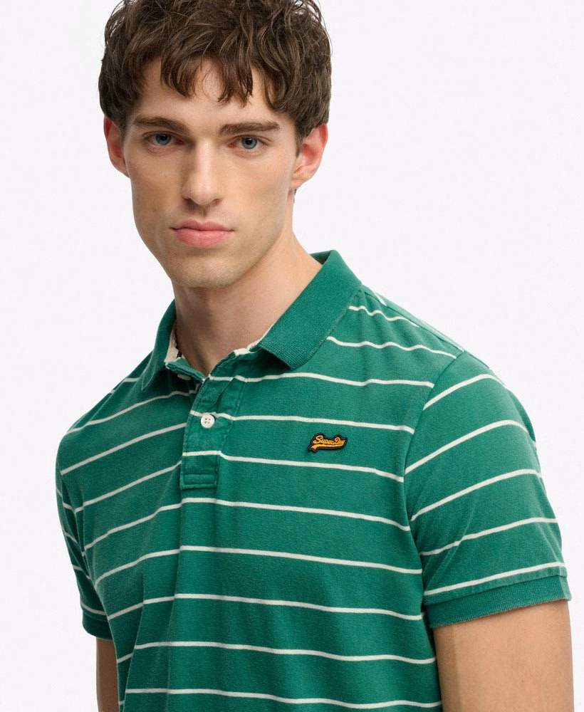 Vintage gestreept jersey poloshirt