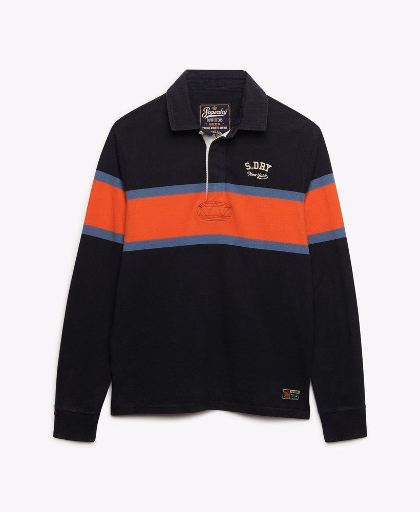Vintage sportief gestreept rugbytopje