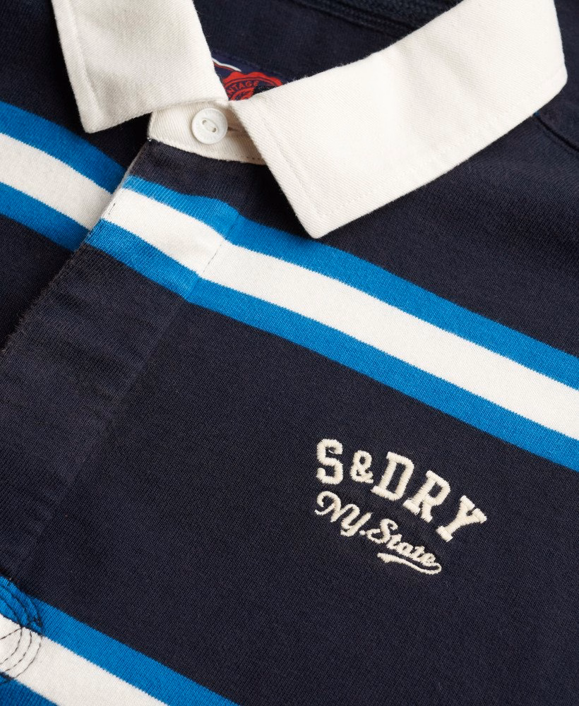 Vintage sportief gestreept rugbytopje