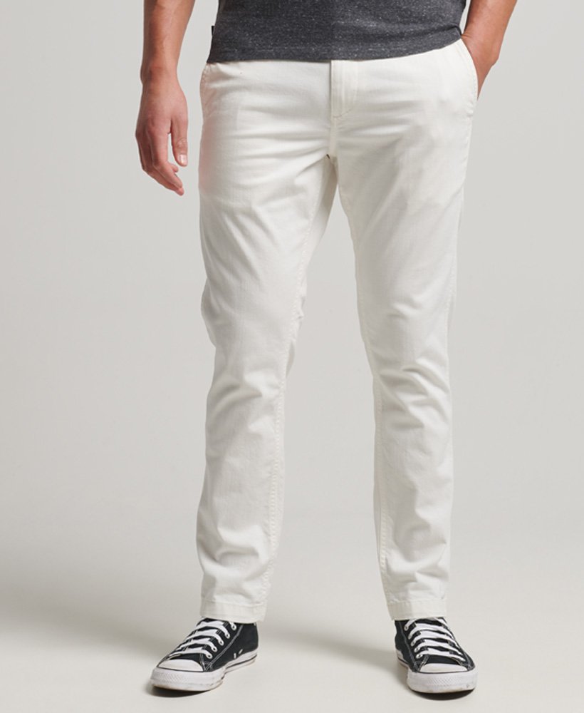 slim fit chinos in ecru