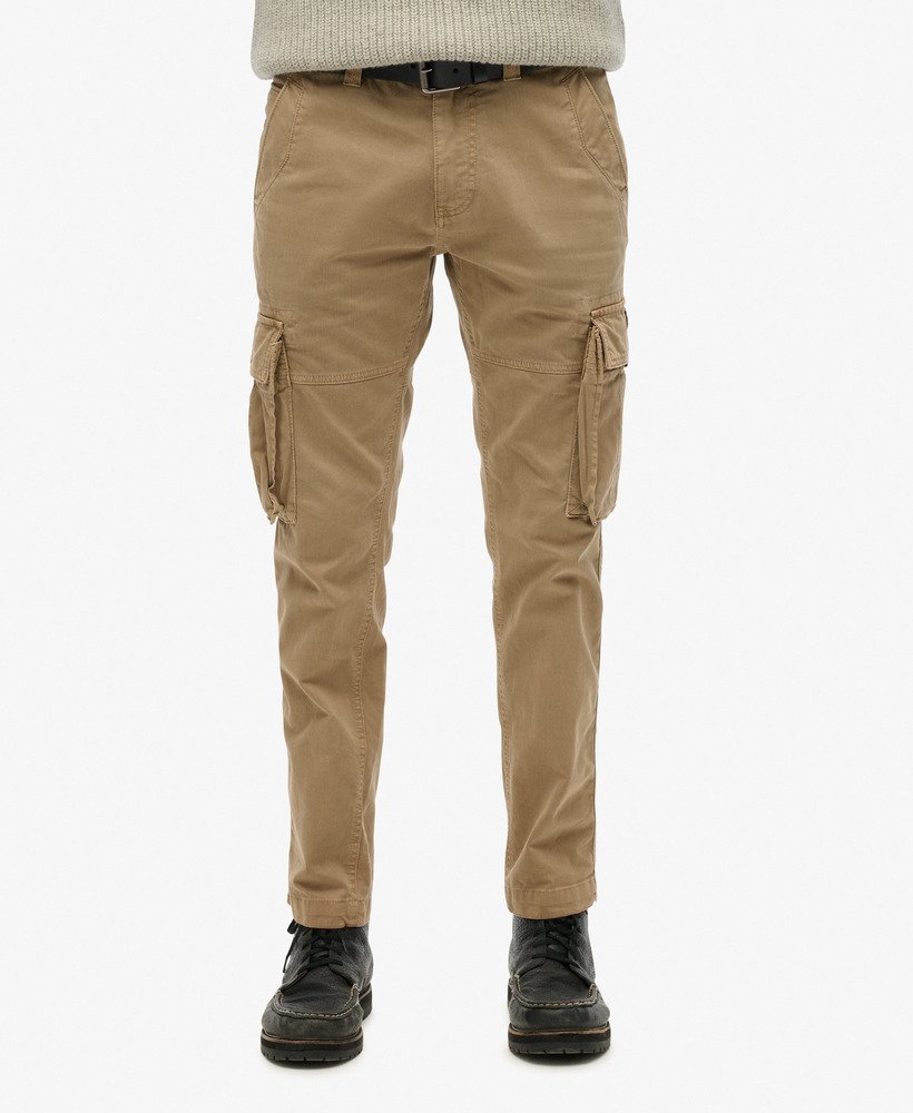 core cargo pants in tan khaki