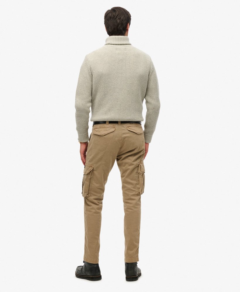 core cargo pants in tan khaki