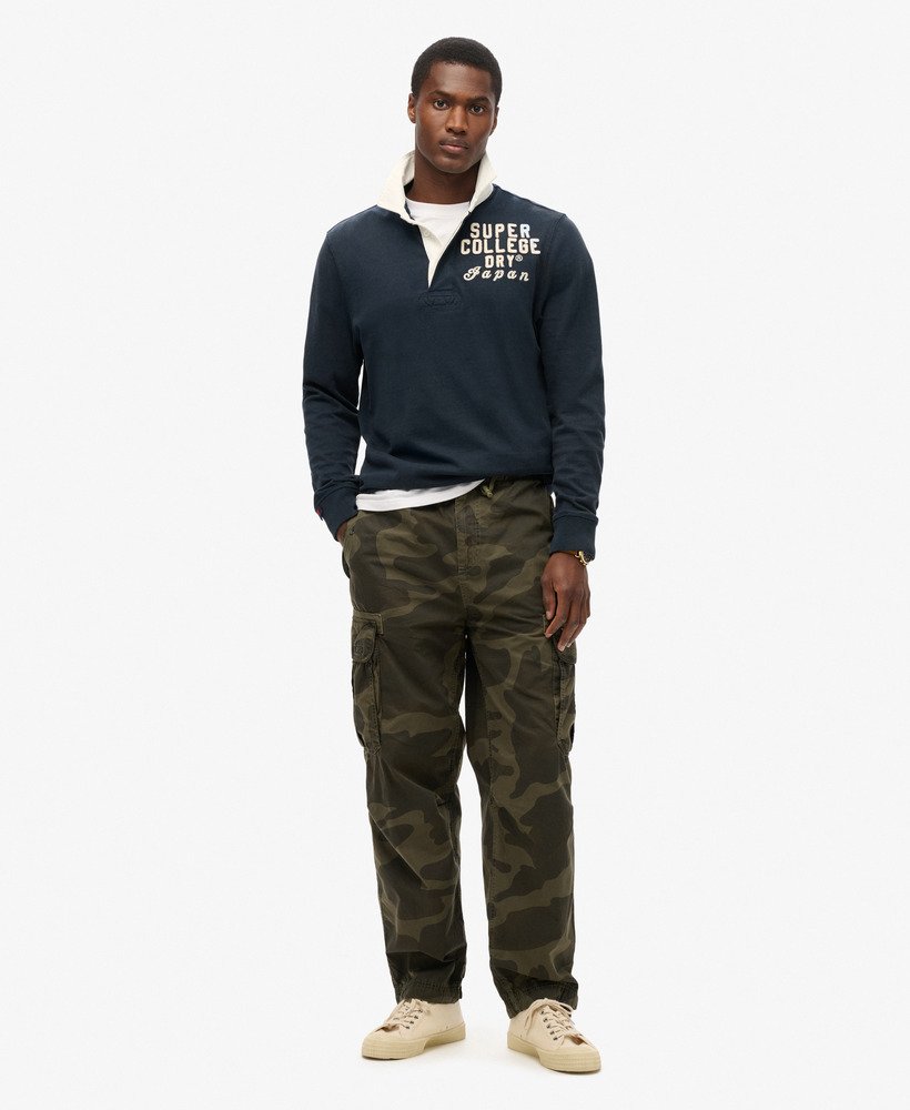 wijde parachutebroek in telo olive camo