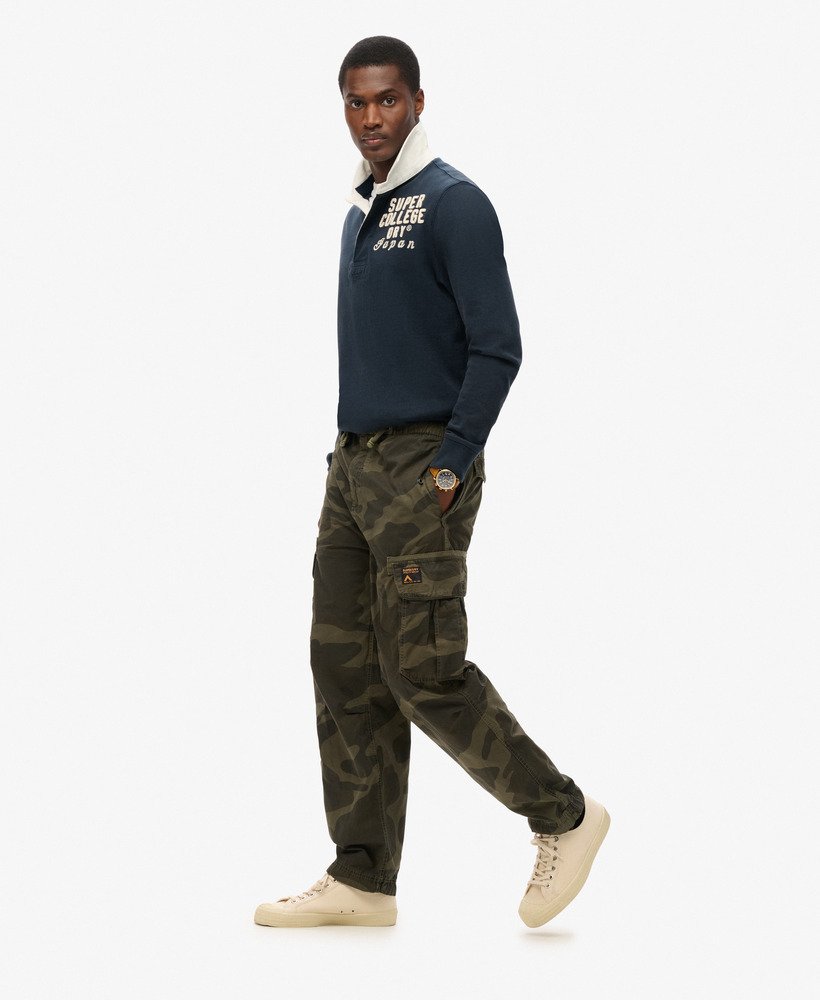 wijde parachutebroek in telo olive camo