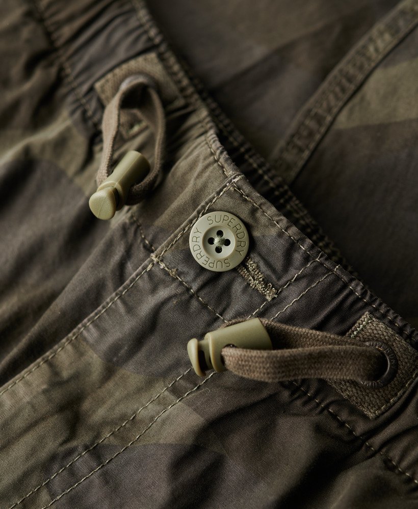 wijde parachutebroek in telo olive camo