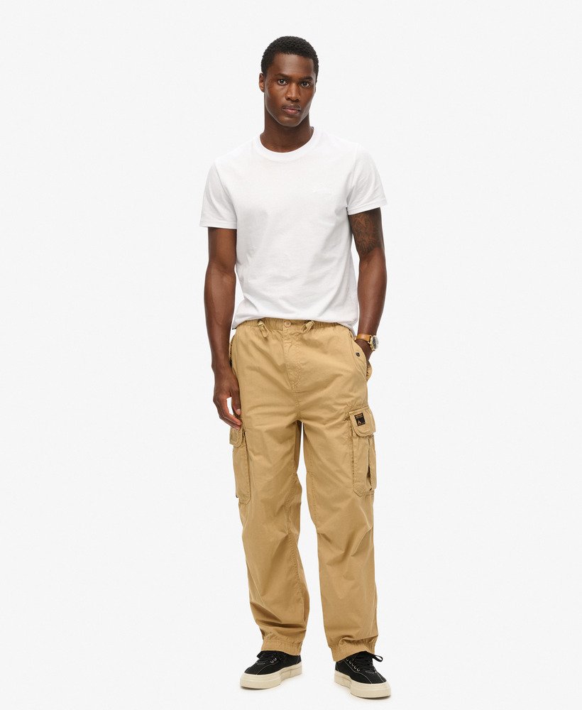 wijde parachutebroek in beige