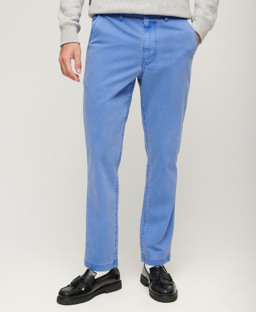 internationale chino broek in azuurblauw
