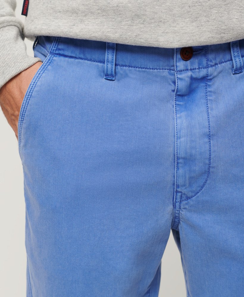 internationale chino broek in azuurblauw