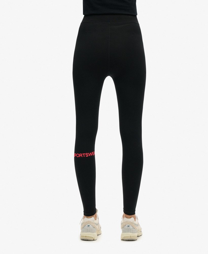 sportieve legging met hoge taille in zwarthypervuurroze