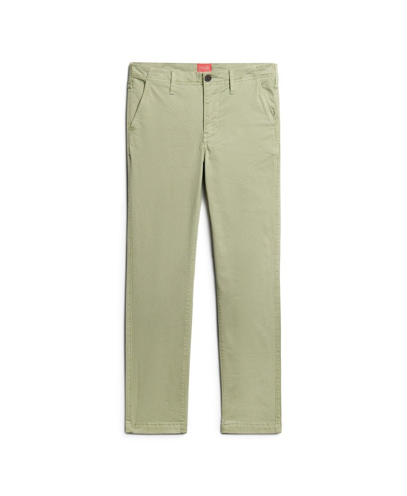 chino broek met middelhoge taille in stoffig mintgroen