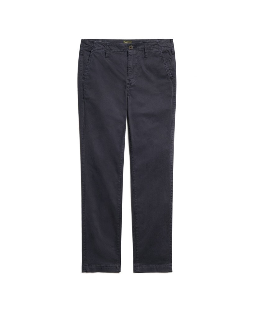 chino broek met middelhoge taille in eclipse navy