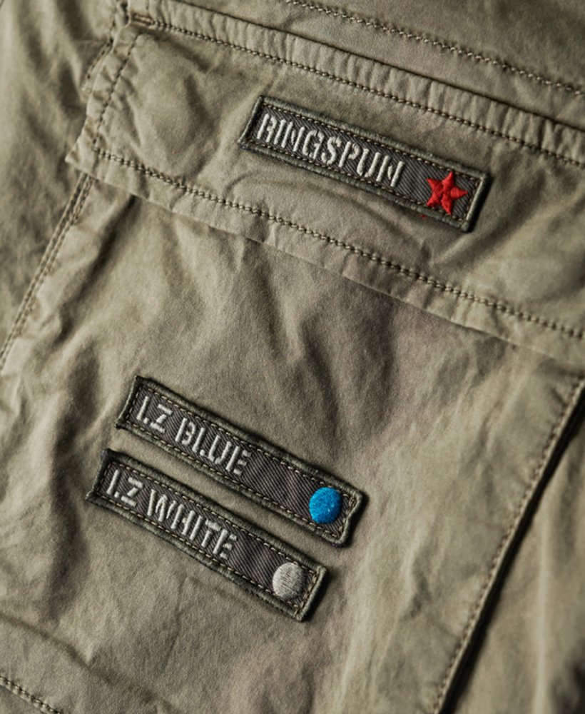 superdry x ringspun boyfriend cargo pants in bieslookgroen